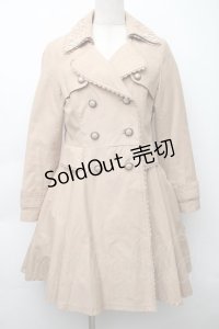 axes femme / ビジュー襟トレンチコート  ベージュ S-25-11-14-030-AX-CO-HR-ZS