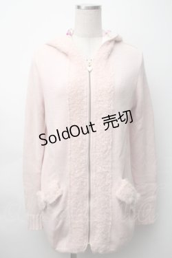 画像1: JESUS DIAMANTE / ニットパーカー  ピンク S-25-11-16-001-JE-TO-AS-ZS