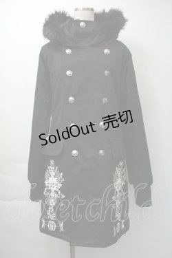 画像1: SEX POT ReVeNGe / ファー付中綿コート  黒 S-25-11-16-035-SP-CO-AS-ZS