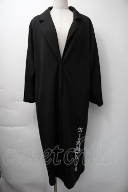 画像1: NieR Clothing / ロゴ刺繍ロングコート  黒 S-25-11-16-037-PU-CO-HR-ZS