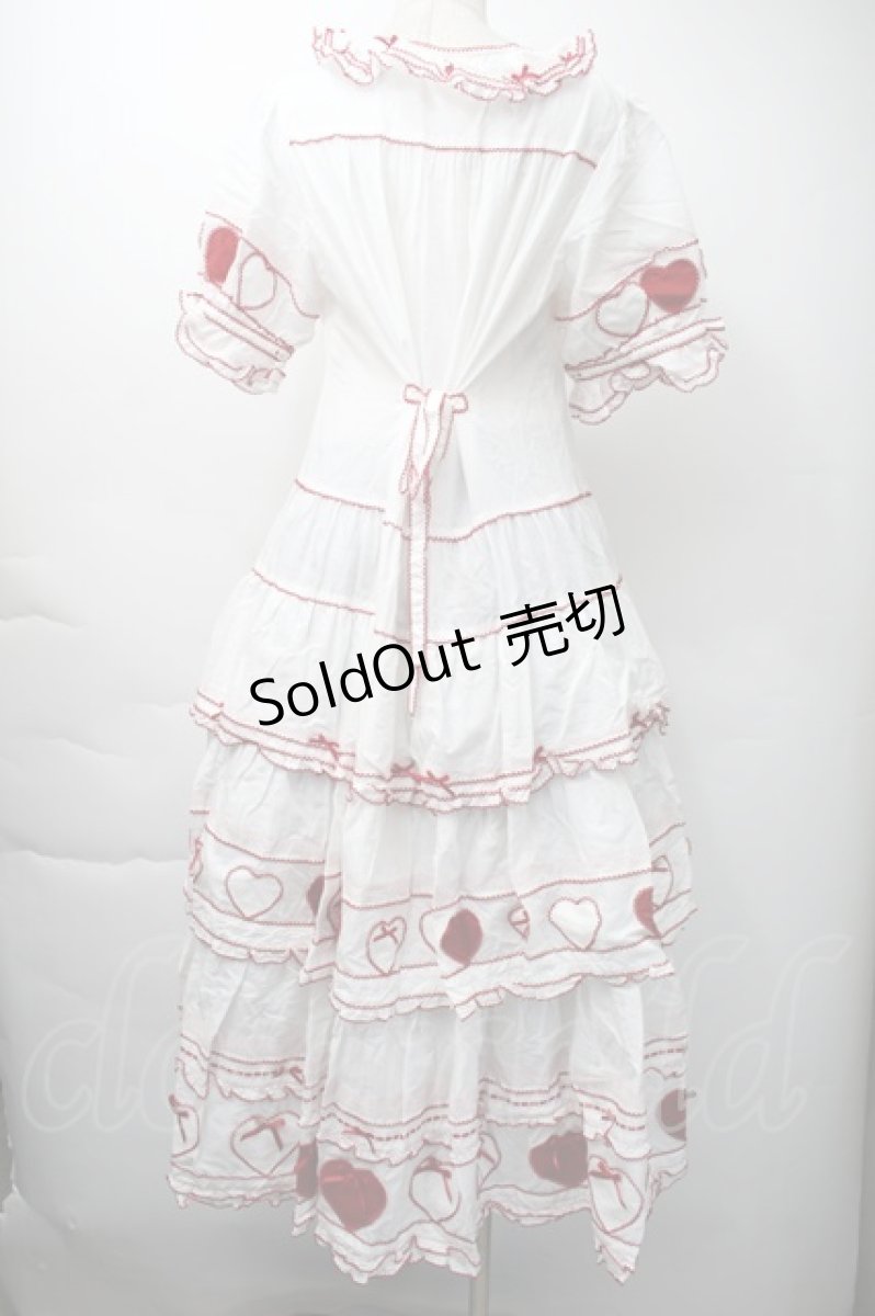 画像2: PINK HOUSE / 関西限定ハートパッチワークワンピース  白ｘ赤 S-25-11-16-040-LO-OP-AS-ZS (2)