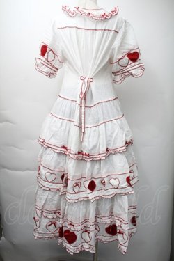 画像2: PINK HOUSE / 関西限定ハートパッチワークワンピース  白ｘ赤 S-25-11-16-040-LO-OP-AS-ZS