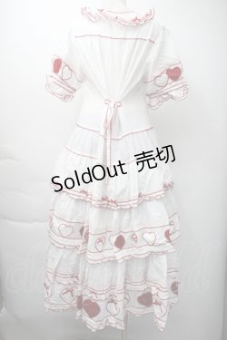 画像2: PINK HOUSE / 関西限定ハートパッチワークワンピース  白ｘ赤 S-25-11-16-040-LO-OP-AS-ZS