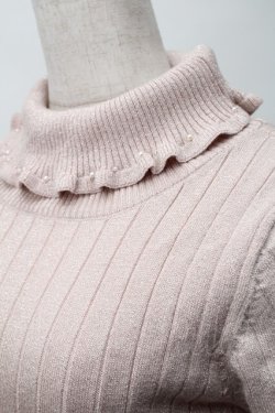 画像3: axes femme / ラメハイネックニット  ピンク S-25-11-16-004-AX-TO-HR-ZS