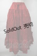 PINK HOUSE / フリルいっぱいローンスカート  赤 S-25-11-16-045-LO-SK-AS-ZS