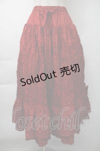 PINK HOUSE / フリルいっぱいローンスカート  赤 S-25-11-16-045-LO-SK-AS-ZS