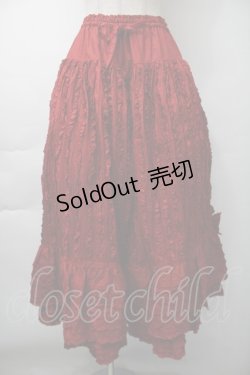 画像1: PINK HOUSE / フリルいっぱいローンスカート  赤 S-25-11-16-045-LO-SK-AS-ZS