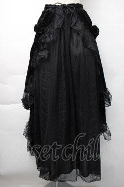 画像1: DARK IN LOVE / ベロアロングスカート  黒 S-25-11-16-050-PU-SK-AS-ZS