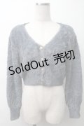 an another angelus / エンブレム釦フェザーニットカーディガン  グレー S-25-11-16-007-CA-SK-HR-ZS