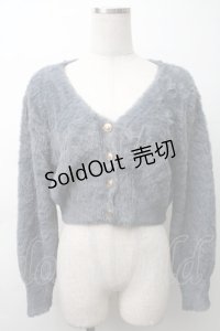an another angelus / エンブレム釦フェザーニットカーディガン  グレー S-25-11-16-007-CA-SK-HR-ZS