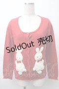 PINK HOUSE / うさぎカーディガン  赤 S-25-11-16-008-LO-TO-AS-ZS