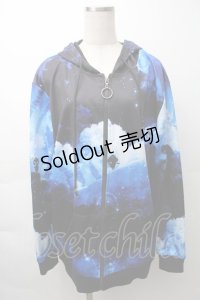 NieR Clothing / 転写パーカー  ブルー S-25-11-16-010-PU-TO-HR-ZS