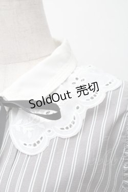 画像3: axes femme POETIQUE / レース襟ストライプブラウス  グレー S-25-11-16-011-AX-BL-HR-ZS