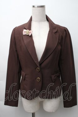画像1: Ank Rouge / リボンジャケット  ブラウン S-25-11-16-014-CA-JA-HR-ZS