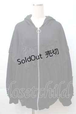 画像1: REFLEM / 猫耳ジップアップパーカー  黒 S-25-11-16-016-PU-TO-AS-ZS