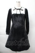 axes femme POETIQUE / レースブロッキングベロアワンピース  黒 S-25-11-16-017-AX-OP-AS-ZS