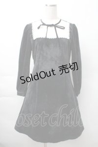 axes femme POETIQUE / レースブロッキングベロアワンピース  黒 S-25-11-16-017-AX-OP-AS-ZS