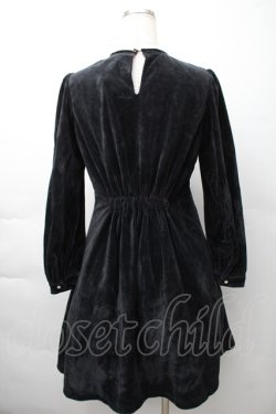 画像2: axes femme POETIQUE / レースブロッキングベロアワンピース  黒 S-25-11-16-017-AX-OP-AS-ZS