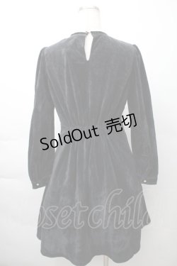 画像2: axes femme POETIQUE / レースブロッキングベロアワンピース  黒 S-25-11-16-017-AX-OP-AS-ZS