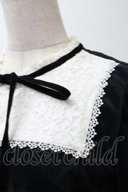 画像3: axes femme POETIQUE / レースブロッキングベロアワンピース  黒 S-25-11-16-017-AX-OP-AS-ZS