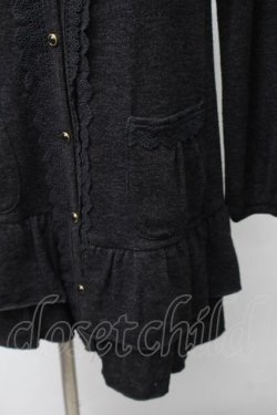 画像4: axes femme / レース襟付ロングカーディガン  黒 S-25-11-16-019-AX-BL-HR-ZS