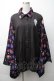 画像1: NieR Clothing / 着物風袖ブロッキングシャツ【折鶴】  黒 S-25-11-16-020-PU-BL-HR-ZS (1)