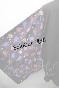 画像3: NieR Clothing / 着物風袖ブロッキングシャツ【折鶴】  黒 S-25-11-16-020-PU-BL-HR-ZS