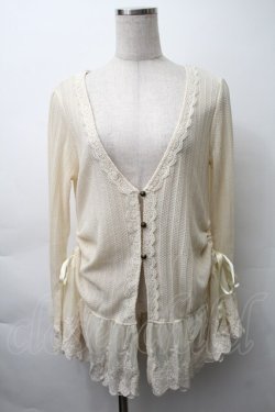 画像1: axes femme / チュールフリルカーディガン  オフ S-25-11-16-003-AX-TO-HR-ZS