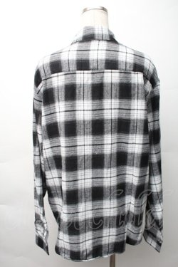 画像2: NieR Clothing / 刺繍チェックシャツ  黒ｘ白 S-25-11-16-024-PU-BL-HR-ZS
