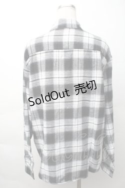 画像2: NieR Clothing / 刺繍チェックシャツ  黒ｘ白 S-25-11-16-024-PU-BL-HR-ZS