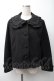 画像1: axes femme kawaii / フリルカラーショートコート  黒 S-25-11-16-027-AX-CO-HR-ZS (1)