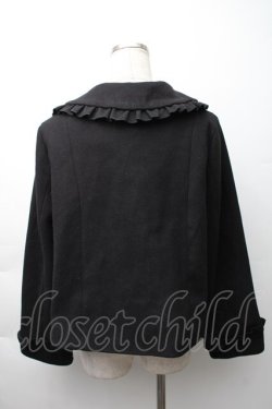 画像2: axes femme kawaii / フリルカラーショートコート  黒 S-25-11-16-027-AX-CO-HR-ZS