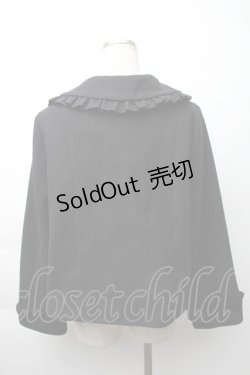 画像2: axes femme kawaii / フリルカラーショートコート  黒 S-25-11-16-027-AX-CO-HR-ZS