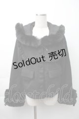 MA*RS / サイド編み下げ&ファースクエア衿ショートコート  黒 S-25-11-16-028-EL-CO-AS-ZS