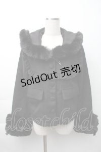 MA*RS / サイド編み下げ&ファースクエア衿ショートコート  黒 S-25-11-16-028-EL-CO-AS-ZS