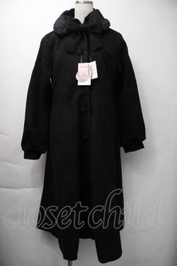 画像1: m petit by misako / AM*リボンコート M 黒 S-25-11-16-034-LO-CO-HR-ZS