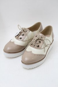 axes femme / ウィングチップ厚底シューズ M ベージュ S-25-11-18-001-AX-SH-HR-ZS