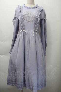 画像1: axes femme POETIQUE / バラ刺繍エンブロイダリーワンピース  ブルー S-25-11-18-045-AX-OP-HR-ZS