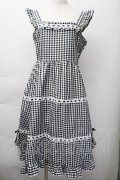 Cherirulu Chocola / ギンガムチェックジャンパースカート  黒ｘ白 S-25-11-18-047-LO-OP-HR-ZS
