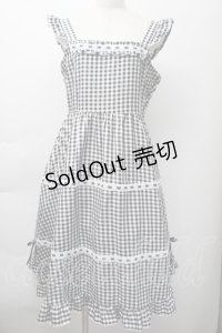 Cherirulu Chocola / ギンガムチェックジャンパースカート  黒ｘ白 S-25-11-18-047-LO-OP-HR-ZS