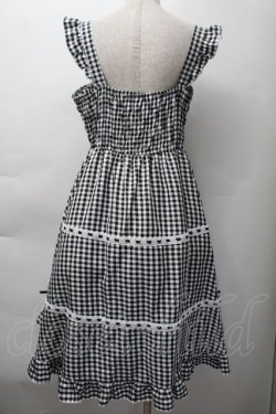 画像2: Cherirulu Chocola / ギンガムチェックジャンパースカート  黒ｘ白 S-25-11-18-047-LO-OP-HR-ZS