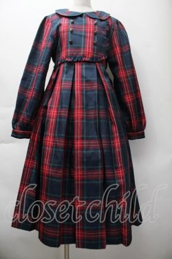 画像1: FLC / 皆方由衣コラボ MINA*タータンチェックワンピース L 赤ｘグリーン S-25-11-18-049-LO-OP-HR-ZS