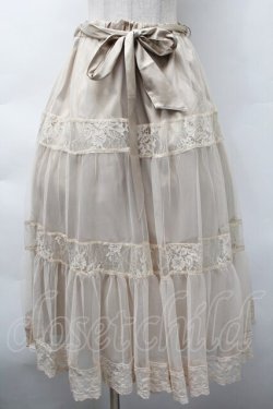 画像1: axes femme / チュールティアードスカート  ベージュ S-25-11-18-051-AX-SK-HR-ZS