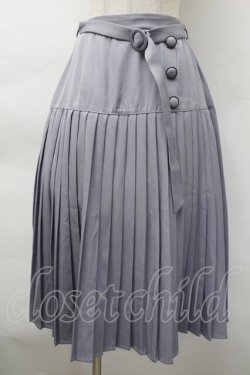 画像1: axes femme / 切替プリーツミディスカート  ブルー S-25-11-18-055-AX-SK-HR-ZS