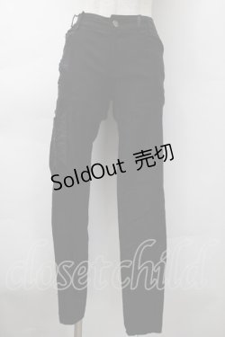 画像1: Ozz Croce / サイドレースアップスキニーパンツ  黒 S-25-11-18-056-OO-PA-HR-ZS
