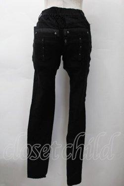 画像2: Ozz Croce / サイドレースアップスキニーパンツ  黒 S-25-11-18-056-OO-PA-HR-ZS