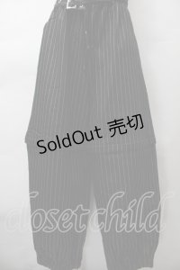 NieR Clothing / ベルト付きストライプパンツ  黒 S-25-11-18-059-PU-PA-HR-ZS