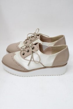 画像2: axes femme / ウィングチップ厚底シューズ M ベージュ S-25-11-18-001-AX-SH-HR-ZS