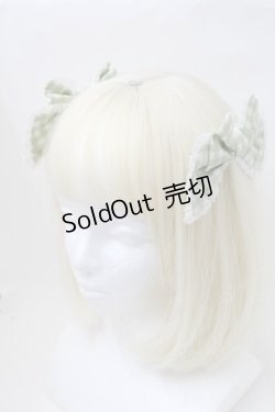 画像1: metamorphose / ギンガムレースリボンコーム  グリーンｘ白 S-25-11-18-009-ME-ZA-HR-ZS