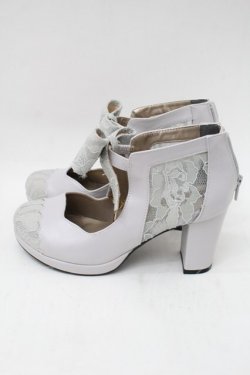 画像2: axes femme / レースｘリボンヒールブーツ M グレー S-25-11-18-002-AX-SK-HR-ZS